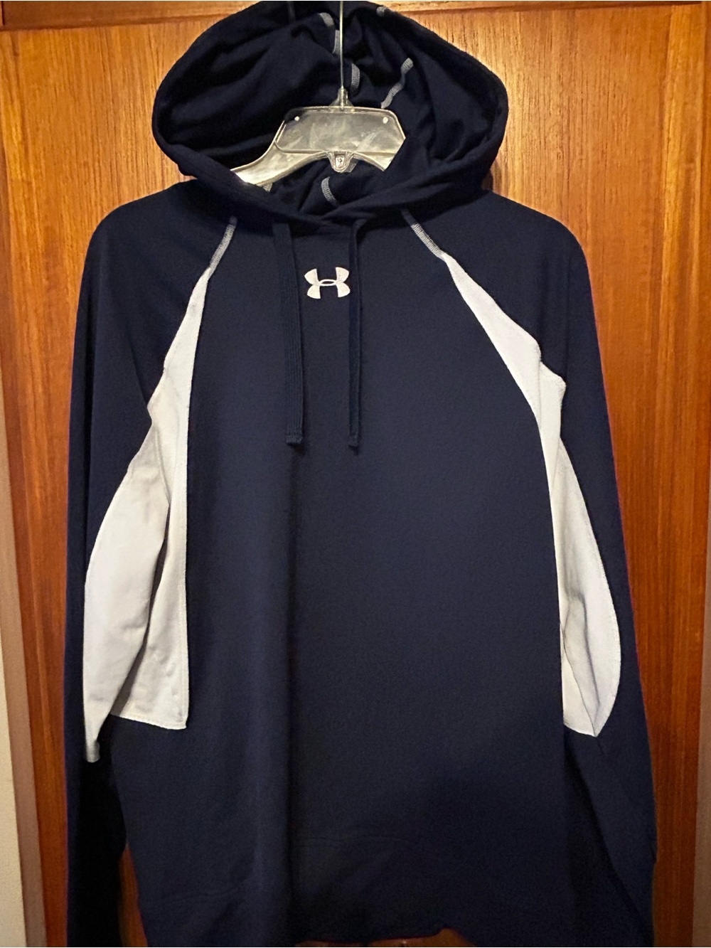 Under Armour Navy and White Pullover Hoodie